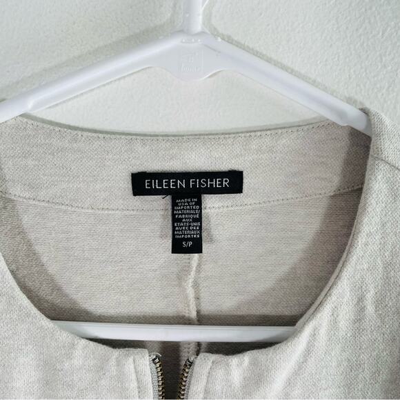 Eileen Fisher Maple Oat Organic Cotton Round Neck  Zip-up Jacket Small - Picture 5 of 9